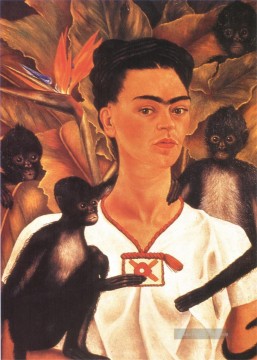 Selbstporträt mit Affen Frida Kahlo Ölgemälde